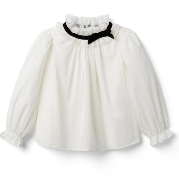 Janie and Jack Other - Lace bow collared top